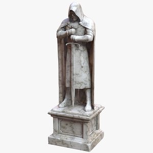 Knight Statue Botticino Marble - PBR