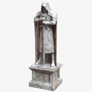 Knight Statue Botticino Marble - PBR