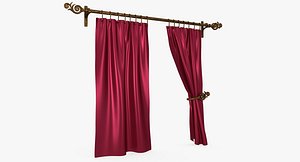 realistic holder curtain 3D model
