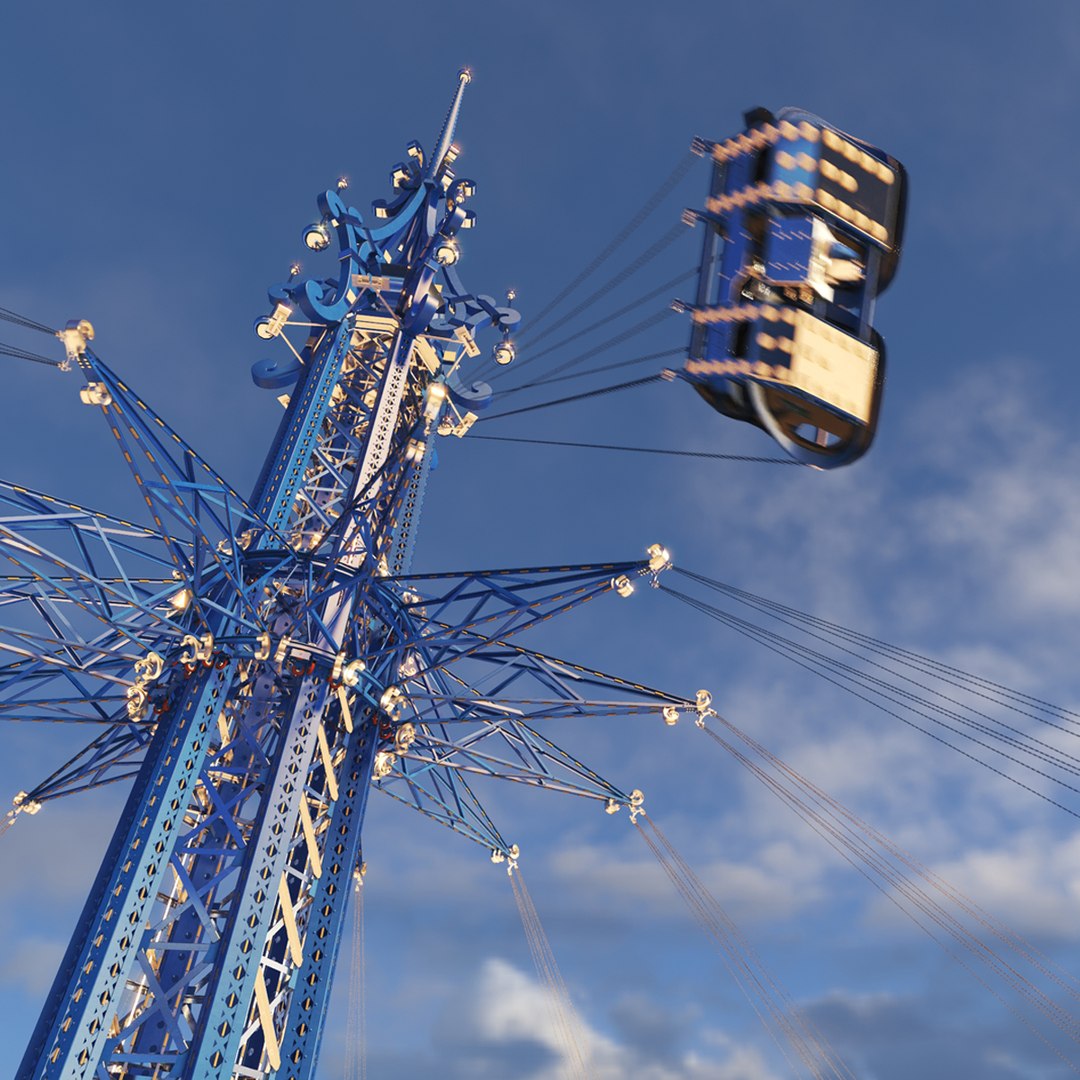 Orlando StarFlyer Attraction Fur Rigged 3D model preview