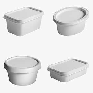 3D Food Containers Set