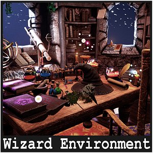 3D Wizard Room  89 Assets model