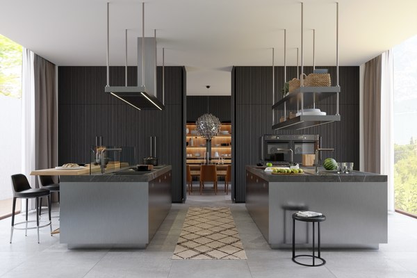 Arclinea - Italia - Double island modern kitchen3D模型 - TurboSquid 2021242