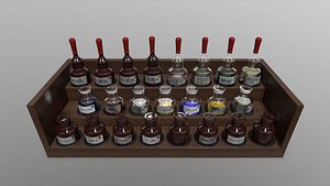 3D pbr laboratory reagents model