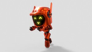 3D Sci-Fi Orange Robot