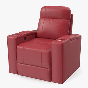 3D Valencia Home Theater Seating Red model