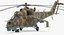 Russian Helicopter Mil Mi-24 Hind Rigged 3D Model