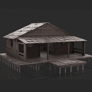 Fantasy Wooden House - Jungle Hut 3 3D model