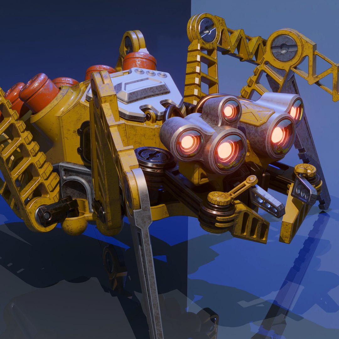 Mechanical Spider Robot 3D model https://p.turbosquid.com/ts-thumb/0V/GusXLE/c5/10/jpg/1765135005/1920x1080/fit_q87/27e22684d2731ae319f88721c9f1cd1c3c1881ee/10.jpg
