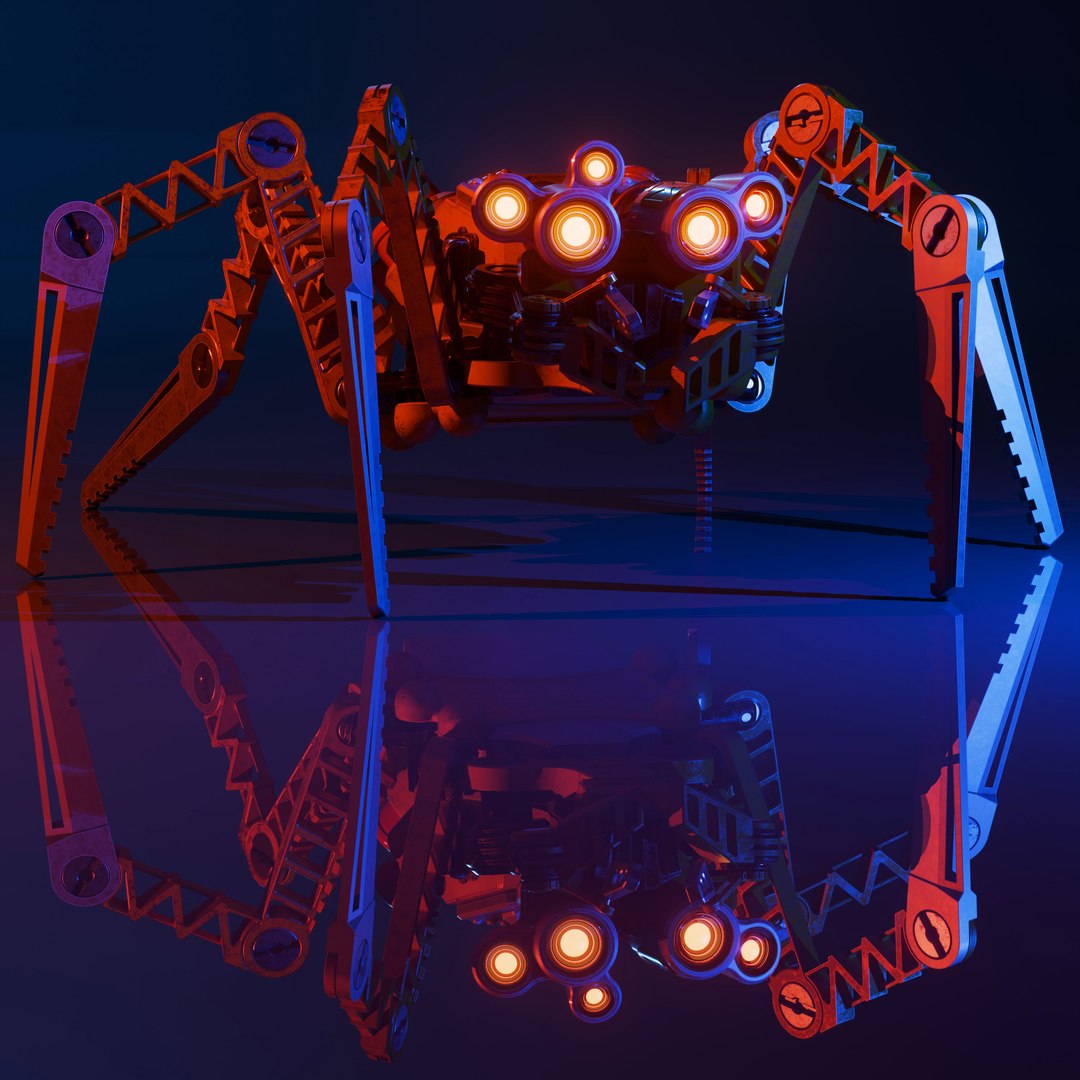 Mechanical Spider Robot 3D model https://p.turbosquid.com/ts-thumb/0V/GusXLE/uL/3/jpg/1765135002/1920x1080/fit_q87/0fc2b8c8c42d83d2d14f0ac0b9d6ae5aeaec41a4/3.jpg