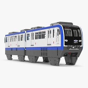 Chongqing Monorail Train Head and Passenger Cars 3D model