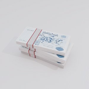 3D model 100 Algeria Algerian Dinar Currency