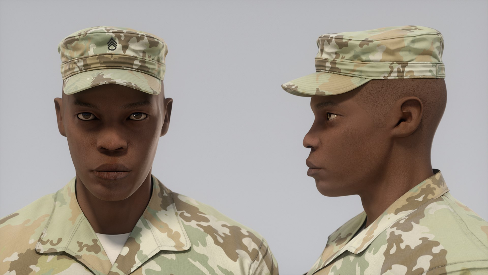 US Army Black Male Soldier ACU HQ 3D Model - TurboSquid 2307575