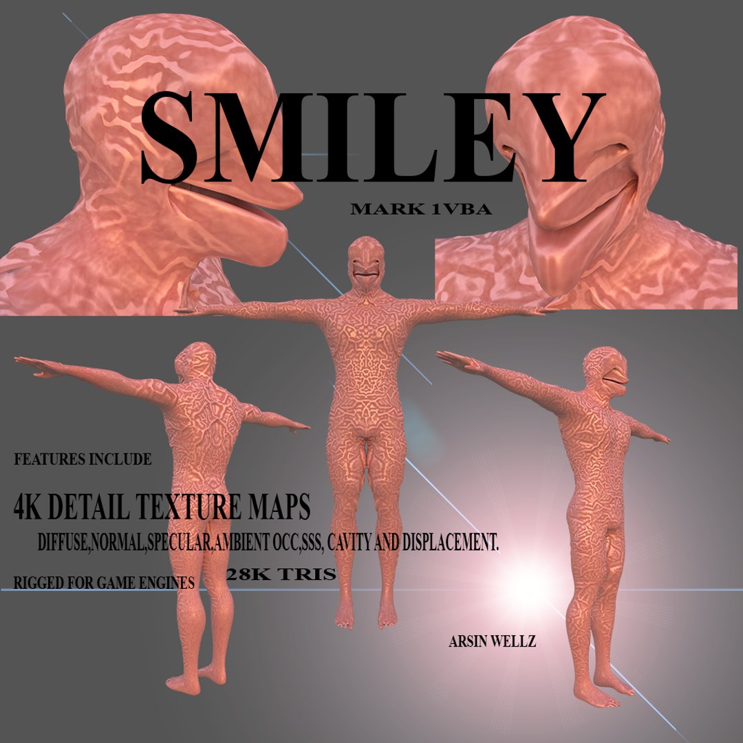 Smiley Rigged Engine 3d Model