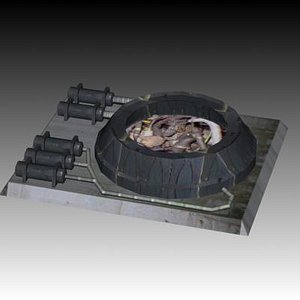 3d model of block spaceship