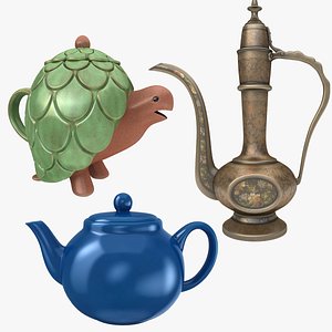 3D teapot turtle antique model