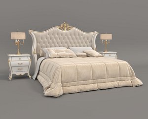 3D Classic European style Bed set 56