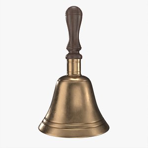 Old Brass School Hand Bell 3D model