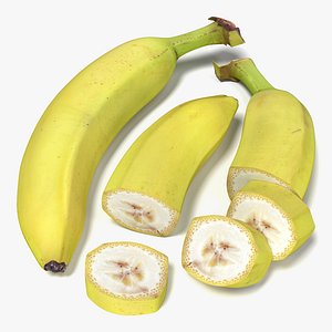 Banana Whole Half And Slices model