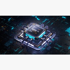 3D C4D Octane chip scene CPU chip structure transmit chip model