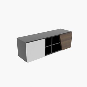 CredenzaTV with HPL and glass texture