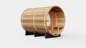 Barrel Sauna for 6 Person 3D model