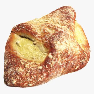 3D Sweet bun with custard model