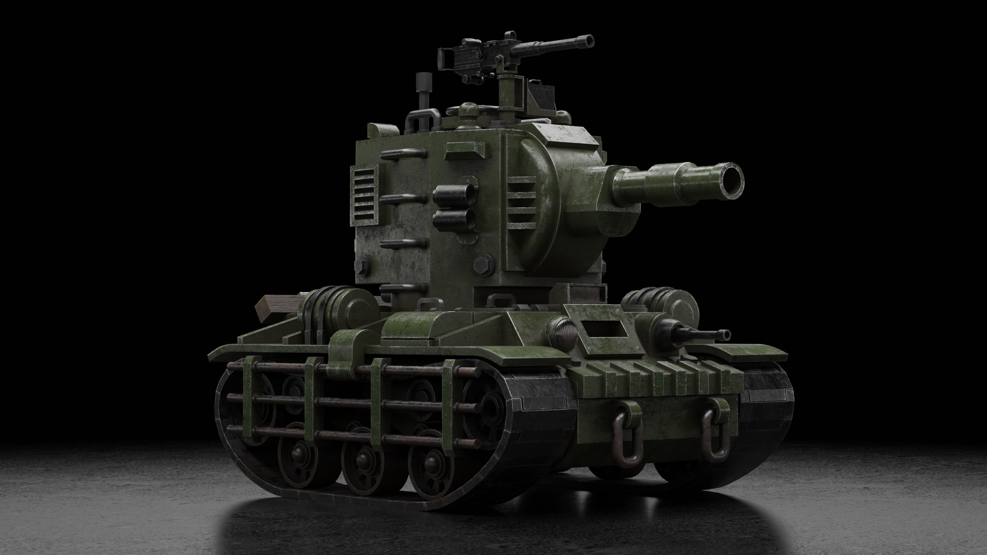 3D A Stylized Model Of The Soviet KV-2 Tank Model - TurboSquid 2042852