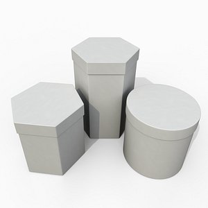 3D Rigid Boxes - Round and Hexagon Trio Set