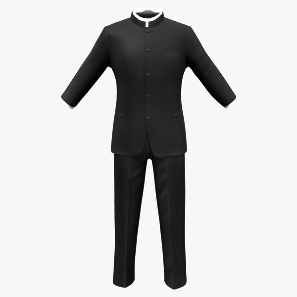 Men Standing Collar Suit 3D model - TurboSquid 1928814