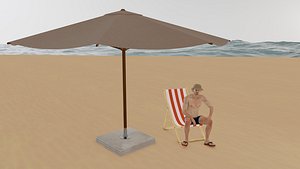 Man at the beach 3D model