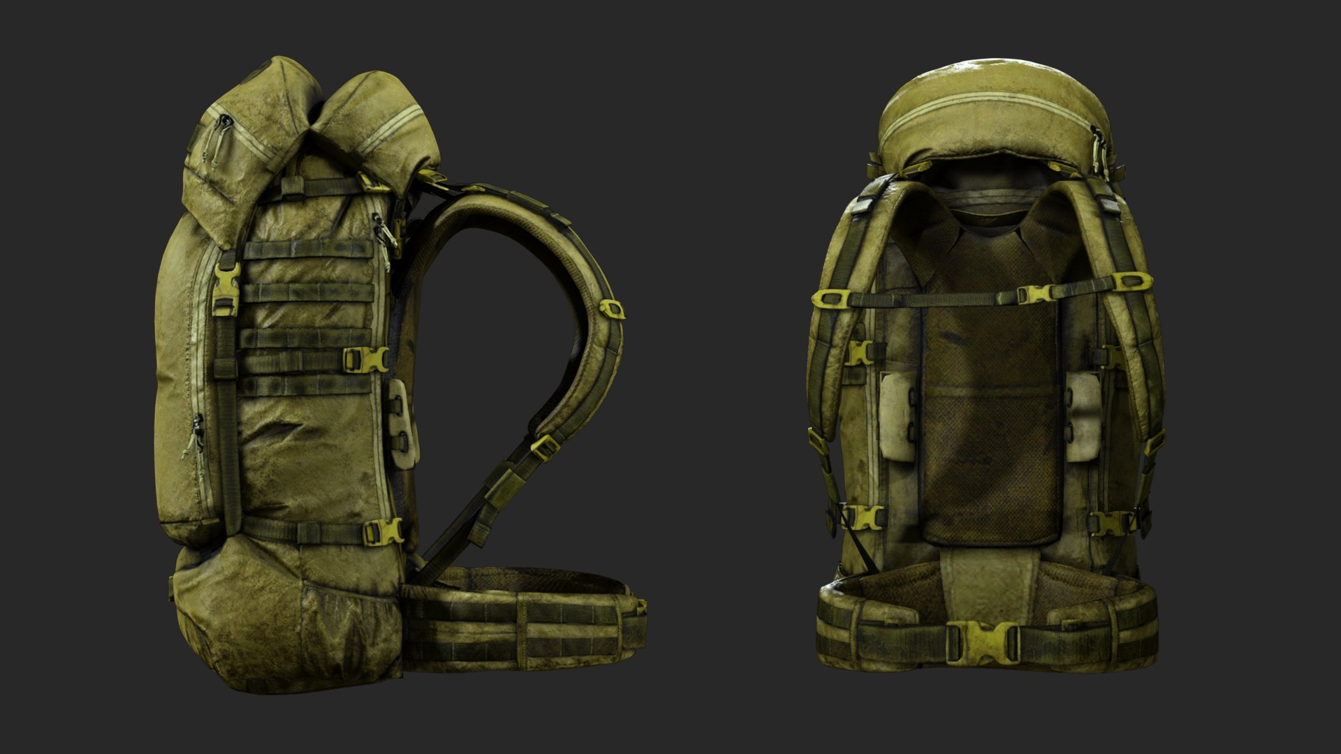 3D High-Capacity Combat Backpack - Adventure Ready 3D Model ...