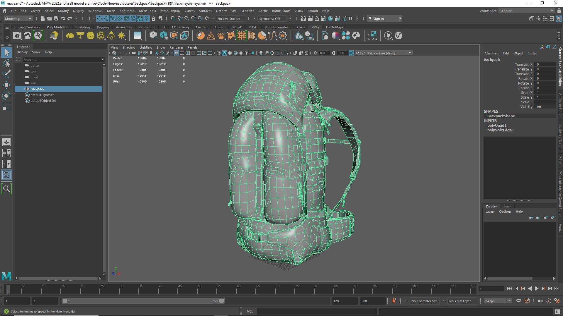 3D High-Capacity Combat Backpack - Adventure Ready 3D Model ...