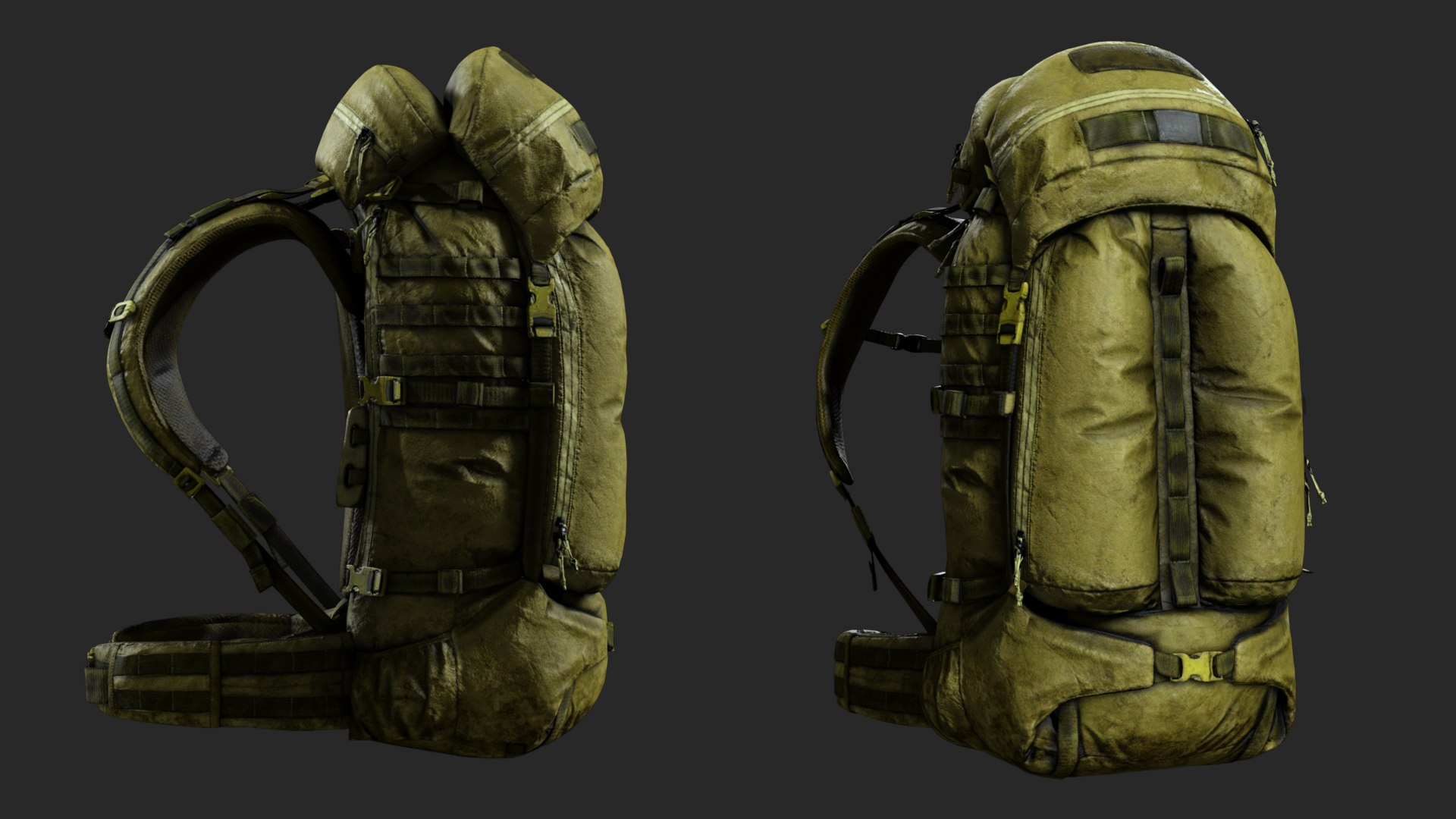 3D High-Capacity Combat Backpack - Adventure Ready 3D Model ...