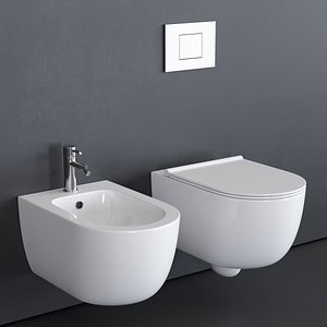toilet unica wall-hung 3D