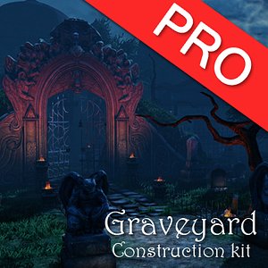 Graveyard - Cemetary Low Poly model pack
