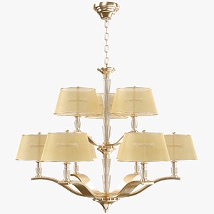 3D chandelier modeled gold