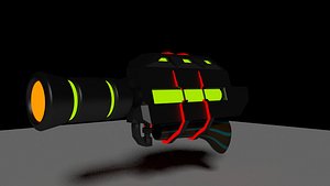 low-poly sci-fi gun 3d model