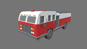 Low Poly Fire Truck 01