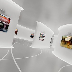 3D future sci-fi art gallery