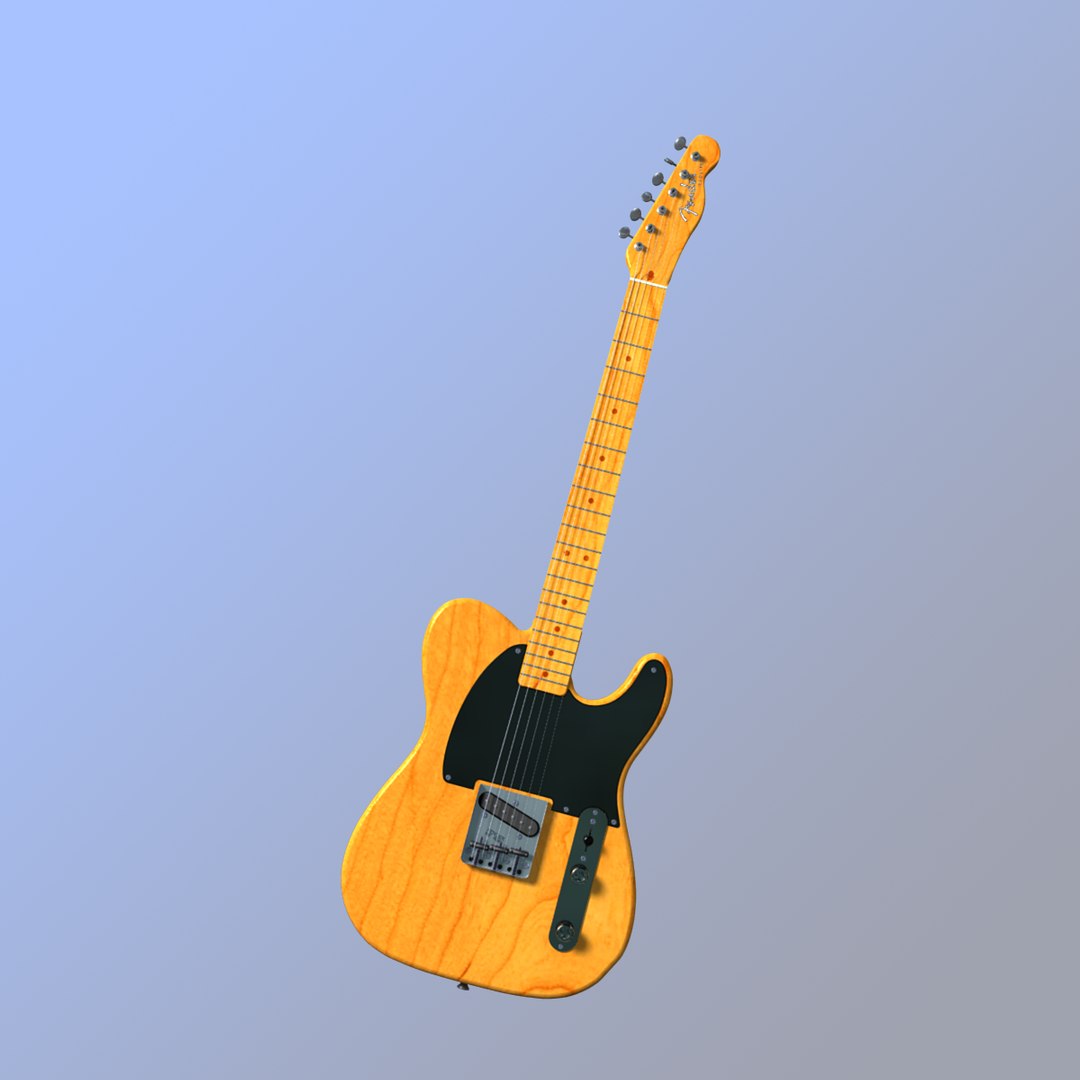 3d Model Bruce Fender Esquire Electric Guitar, image size:1080x1080