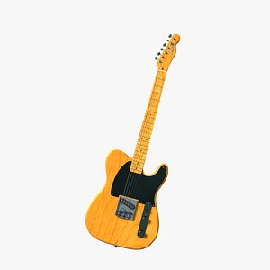 3d model bruce fender esquire electric guitar