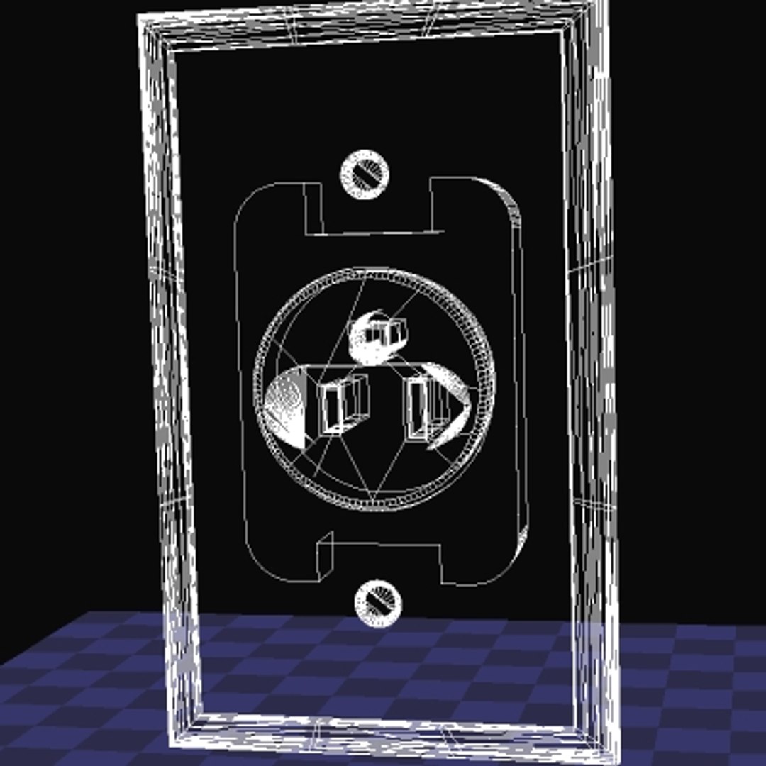 3d Model Of 2 Single Gang Outlet