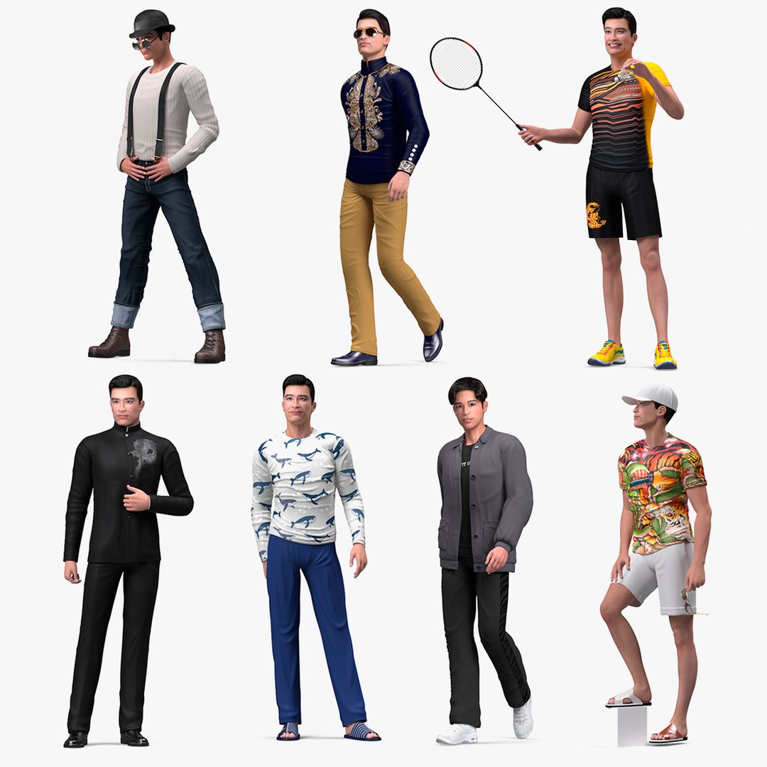 Rigged Asian Men Collection 5