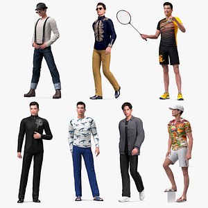 3D model Rigged Asian Men Collection 5