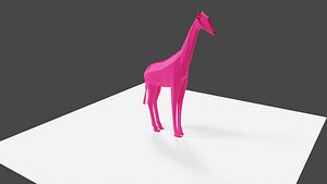 low poly giraffe 3D model