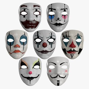clown mask with 7texture 3D model