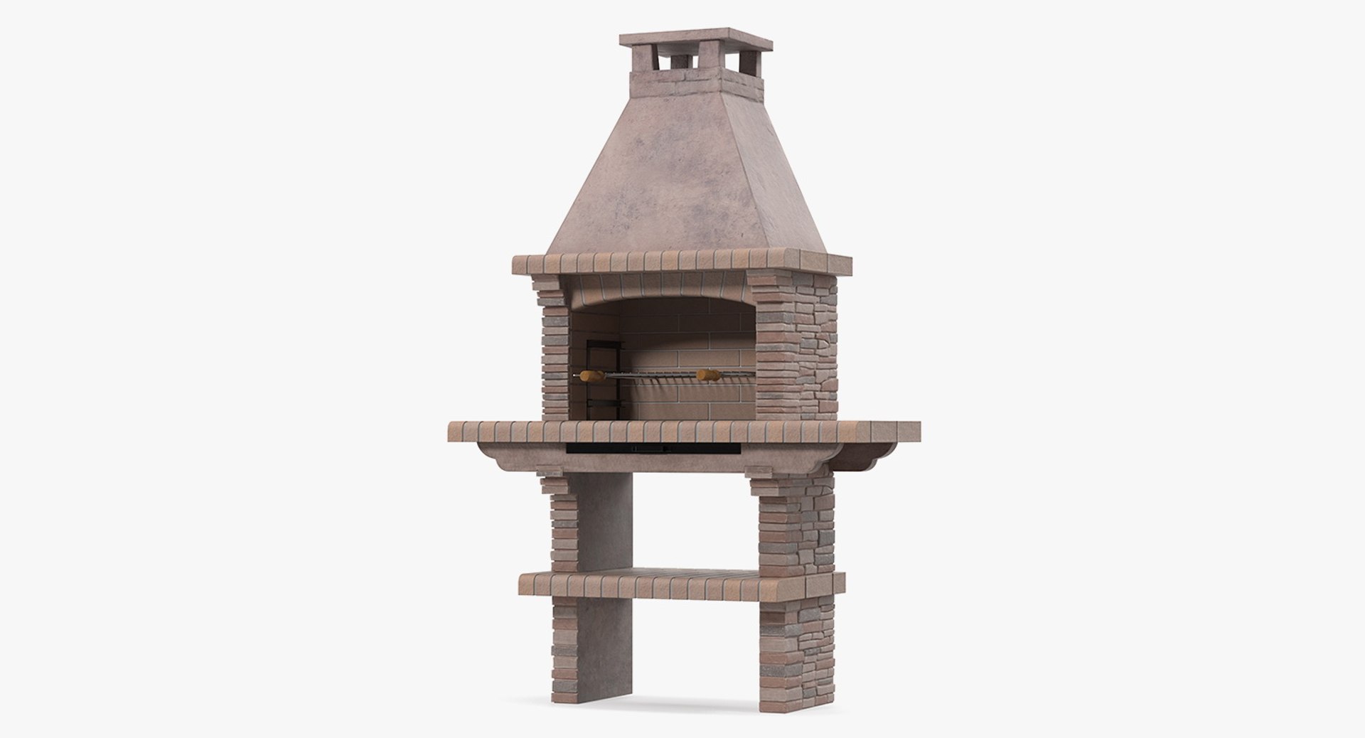 Stone Masonry Barbecue 3D Model 3D model preview