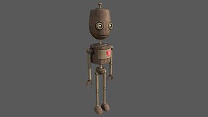 3D wood man model