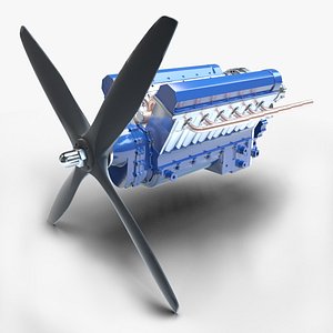 3D v12 engine model